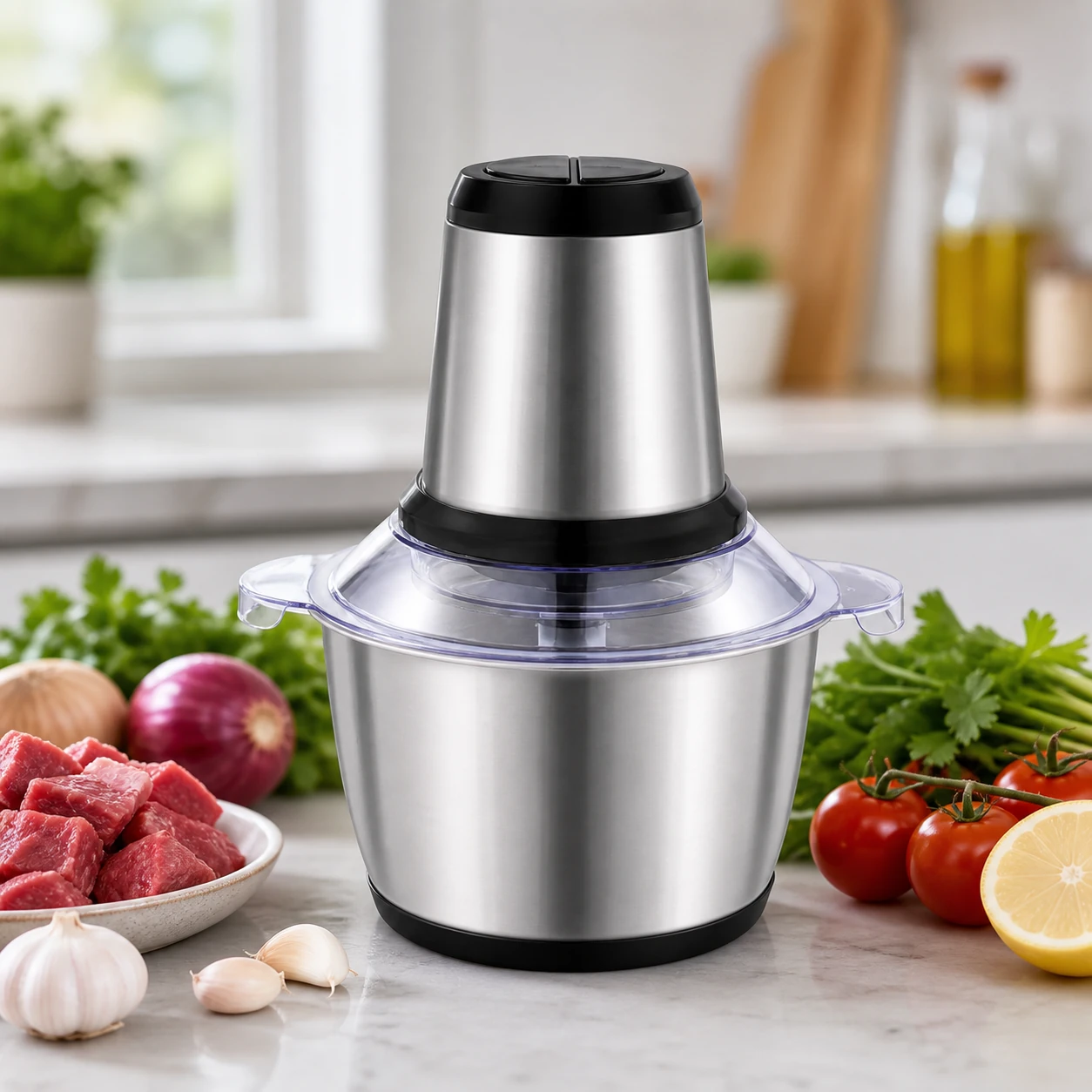 ManaraZone Electric Chopper Blender styled in a kitchen
